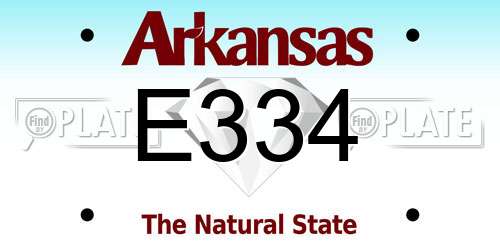 E334 Arkansas License Plate