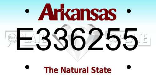 E336255 Arkansas License Plate