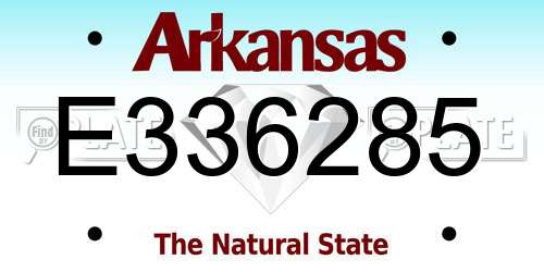 E336285 Arkansas License Plate