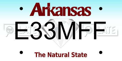 E33MFF Arkansas License Plate