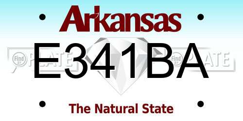 E341BA Arkansas License Plate