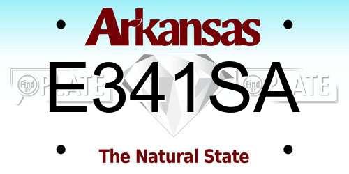 E341SA Arkansas License Plate