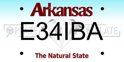 E34IBA Arkansas License Plate