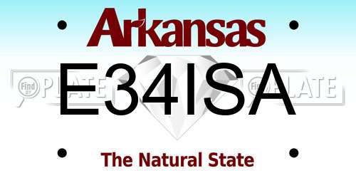 E34ISA Arkansas License Plate