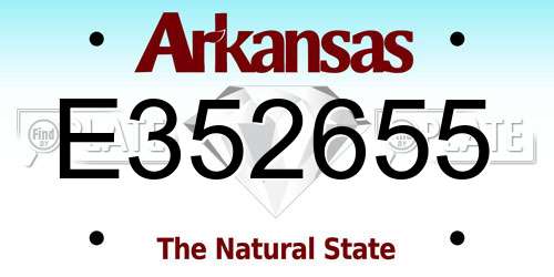 E352655 Arkansas License Plate