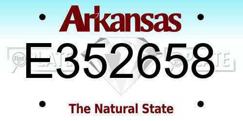 E352658 Arkansas License Plate