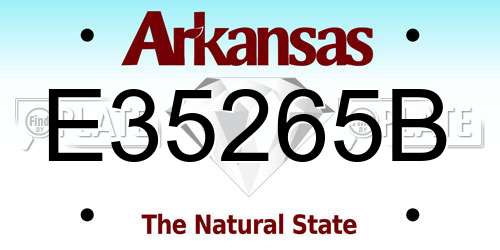 E35265B Arkansas License Plate