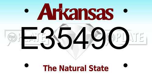 E3549O Arkansas License Plate