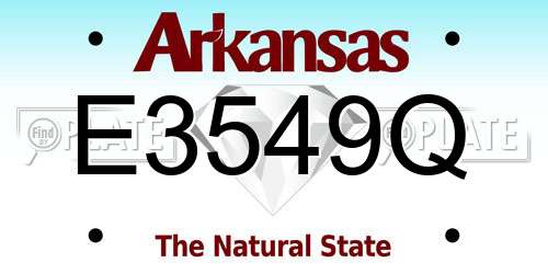 E3549Q Arkansas License Plate