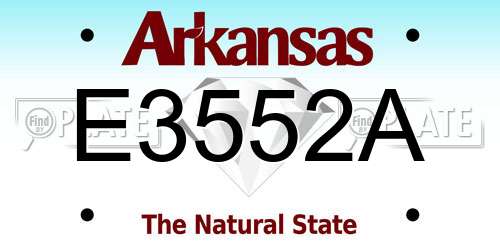 E3552A Arkansas License Plate