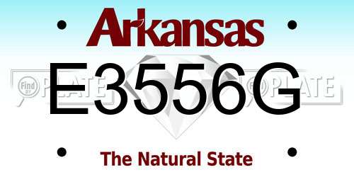 E3556G Arkansas License Plate