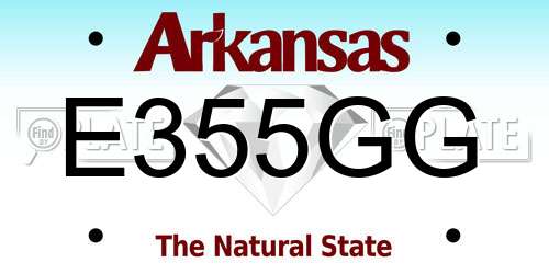 E355GG Arkansas License Plate