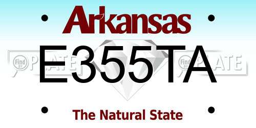 E355TA Arkansas License Plate
