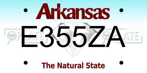 E355ZA Arkansas License Plate