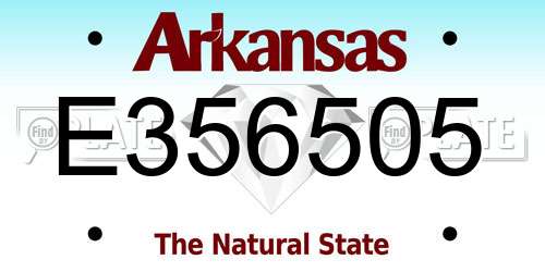 E356505 Arkansas License Plate
