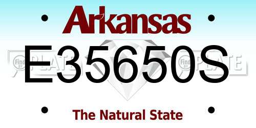 E35650S Arkansas License Plate