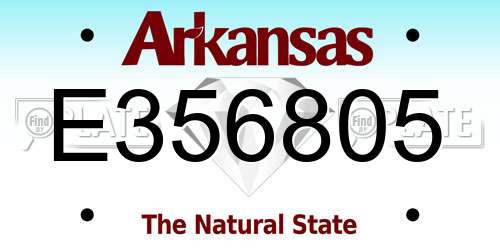 E356805 Arkansas License Plate