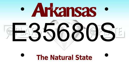 E35680S Arkansas License Plate