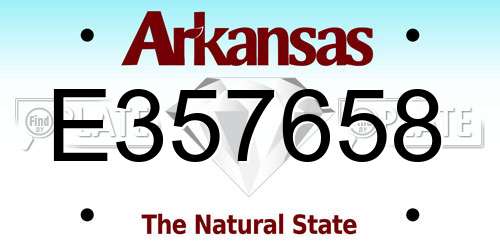 E357658 Arkansas License Plate