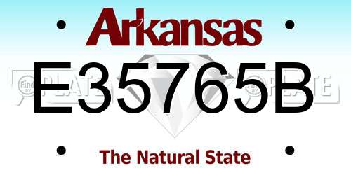 E35765B Arkansas License Plate