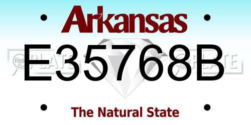 E35768B Arkansas License Plate
