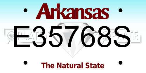 E35768S Arkansas License Plate
