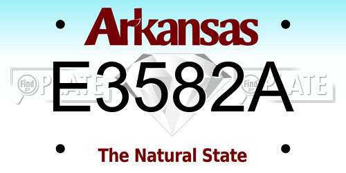 E3582A Arkansas License Plate