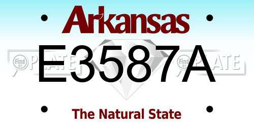 E3587A Arkansas License Plate