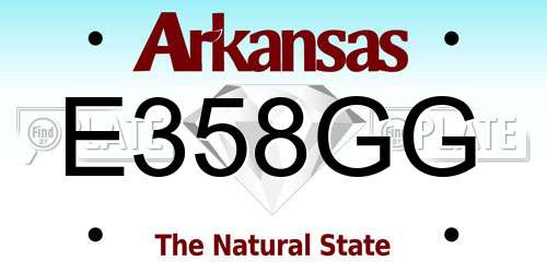 E358GG Arkansas License Plate