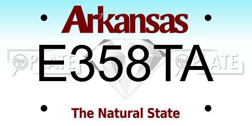 E358TA Arkansas License Plate