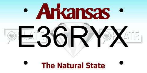 E36RYX Arkansas License Plate