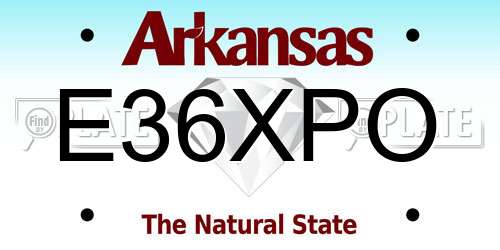E36XPO Arkansas License Plate
