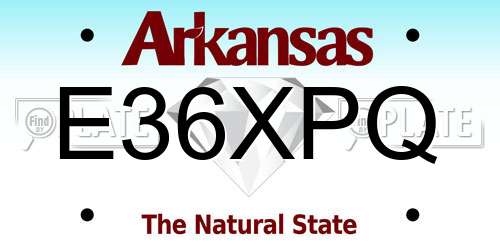 E36XPQ Arkansas License Plate