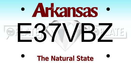 E37VBZ Arkansas License Plate
