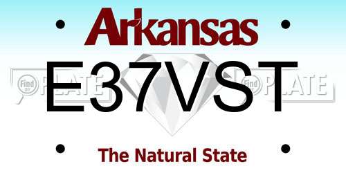 E37VST Arkansas License Plate