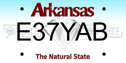 E37YAB Arkansas License Plate