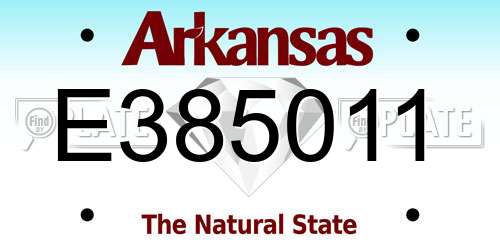E385011 Arkansas License Plate
