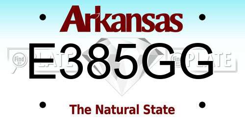 E385GG Arkansas License Plate
