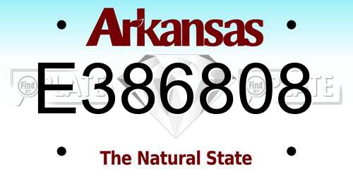 E386808 Arkansas License Plate