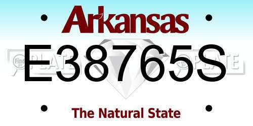 E38765S Arkansas License Plate