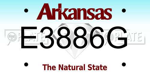 E3886G Arkansas License Plate