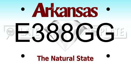 E388GG Arkansas License Plate