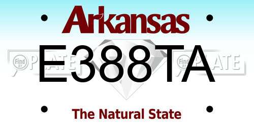 E388TA Arkansas License Plate