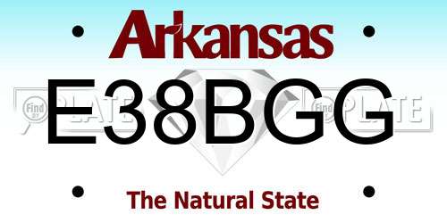 E38BGG Arkansas License Plate