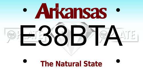 E38BTA Arkansas License Plate