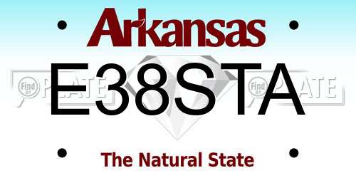 E38STA Arkansas License Plate