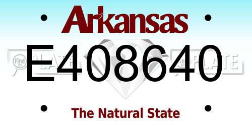 E408640 Arkansas License Plate