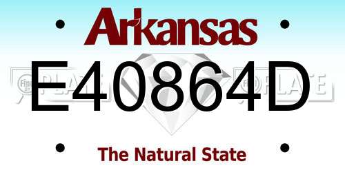 E40864D Arkansas License Plate