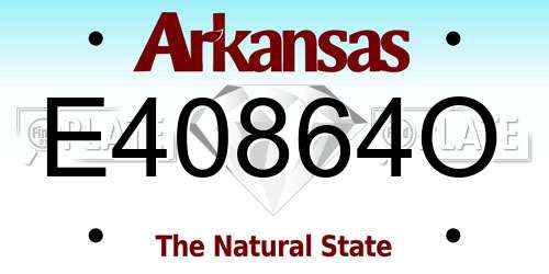 E40864O Arkansas License Plate