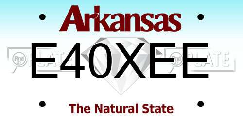 E40XEE Arkansas License Plate
